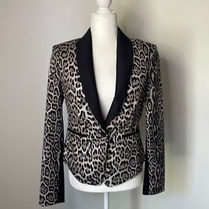 BCBG MAXAZRIA size small charcoal leopard blazer